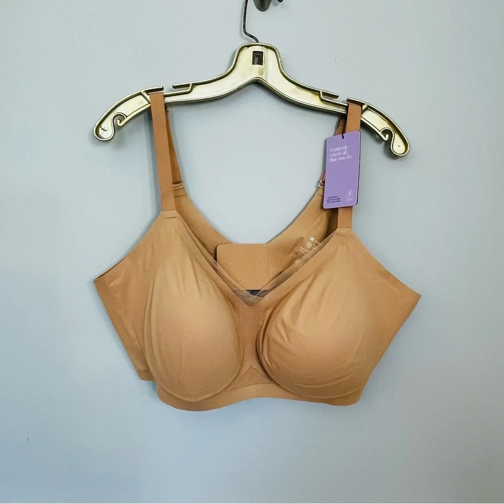 Honeylove Wireless Crossover Bra NWT NEW Sand 44DD 3X - Picture 7 of 9